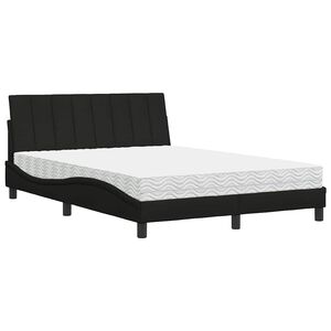 vidaXL Cama com colch&atilde;o Hanko 140x200 cm tecido preto