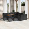 vidaXL Conjunto de Sof&aacute; de Jardim 14 pcs Preto vime PE