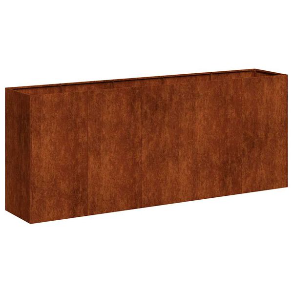 vidaXL Floreira enferrujada 200x40x80 cm a&ccedil;o resistente