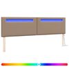vidaXL Cabeceira LED Cappuccino 200 cm Couro Sint&eacute;tico