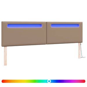 vidaXL Cabeceira LED Cappuccino 200 cm Couro Sint&eacute;tico