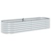 vidaXL Canteiro elevado de jardim a&ccedil;o galvanizado 240x80x44cm prateado