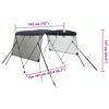 vidaXL Toldo 3 arcos Bimini paredes malha laterais 183x(154-167)x137cm