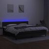 vidaXL Cama box spring c/ colch&atilde;o e LED 200x200 cm tecido preto