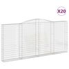 vidaXL Cestos gabi&atilde;o arqueados 20 pcs 400x30x180/200 ferro galvanizado