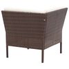 vidaXL 8 pcs conjunto lounge jardim c/ almofad&otilde;es vime PE castanho