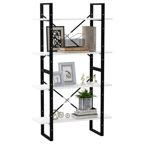 vidaXL Estante com 4 prateleiras 80x30x140 cm derivados madeira branco