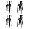 vidaXL Bancos de bar 4 pcs a&ccedil;o preto