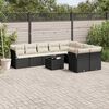 vidaXL 10 pcs conjunto sof&aacute;s de jardim c/ almofad&otilde;es vime PE preto