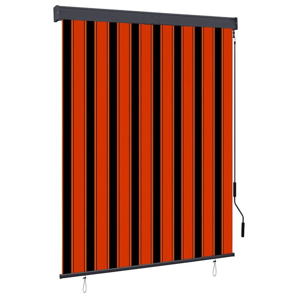vidaXL Estore de rolo para exterior 140x250 cm laranja e castanho