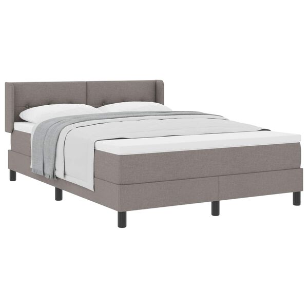 vidaXL Cama Box Cinzento-acastanhado 200 x 160 cm Poli&eacute;ster