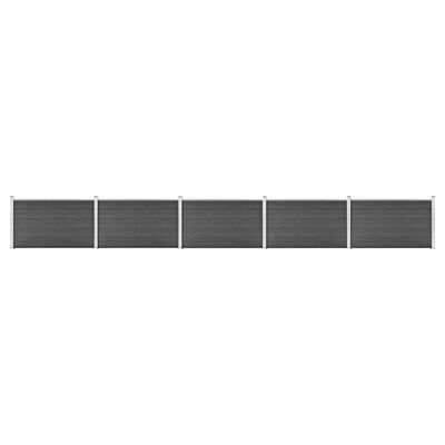 vidaXL Conjunto de painéis de vedação WPC 872x105 cm preto
