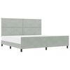 vidaXL Cama Box com cabeceira Cinzento-claro 200 x 200 cm Veludo