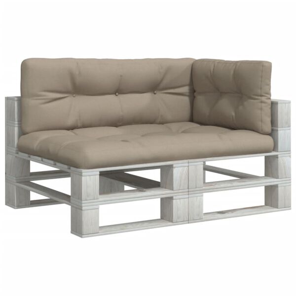 vidaXL Almofad&otilde;es de paletes 3 pcs tecido cinza-acastanhado