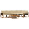 vidaXL Conjunto de Sof&aacute;s para Exterior 6 unid. Natural e Bege