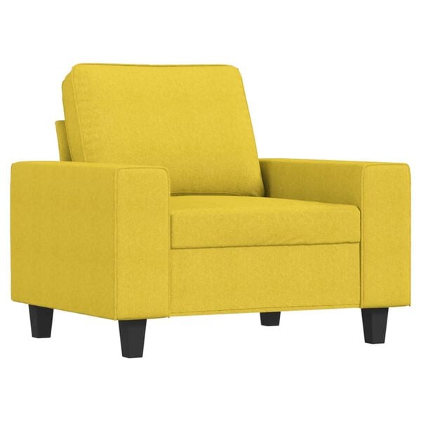 vidaXL Poltrona 60 cm tecido amarelo-claro