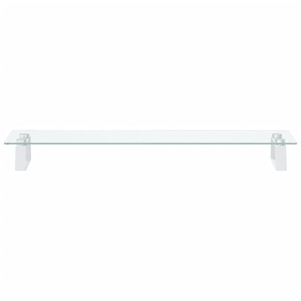 vidaXL Suporte para monitor 80x20x8 cm vidro temperado e metal branco