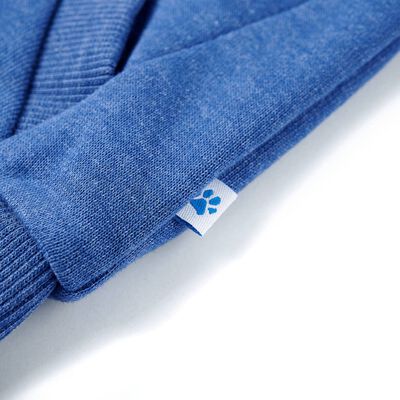 Sweatshirt para criança com capuz e fecho azul mesclado 104