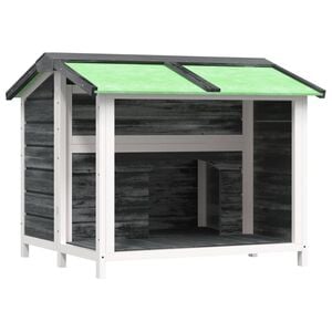 vidaXL Casota para c&atilde;es 96x87x80,5 cm pinho maci&ccedil;o cinzento