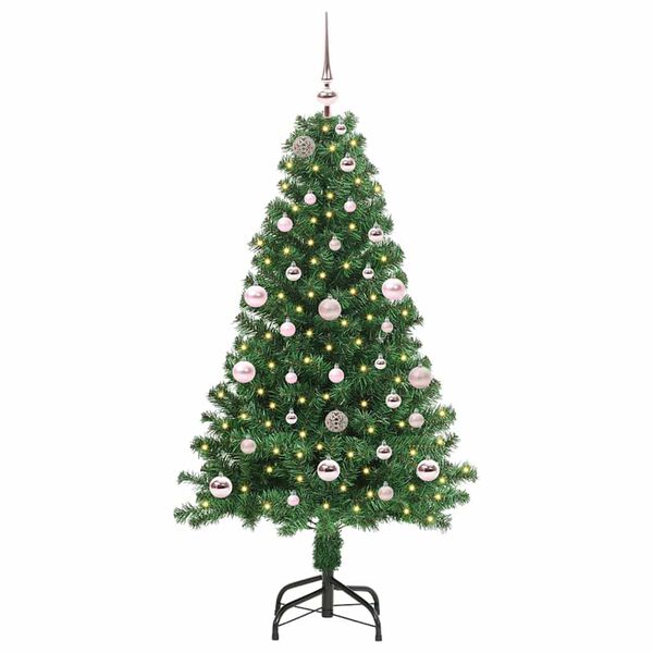 vidaXL &Aacute;rvore de Natal Artificial Verde 150 cm PVC, A&ccedil;o e Pl&aacute;stico