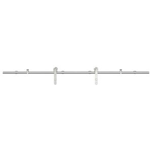 vidaXL Kit ferragens p/ porta deslizante 183cm a&ccedil;o inoxid&aacute;vel prateado