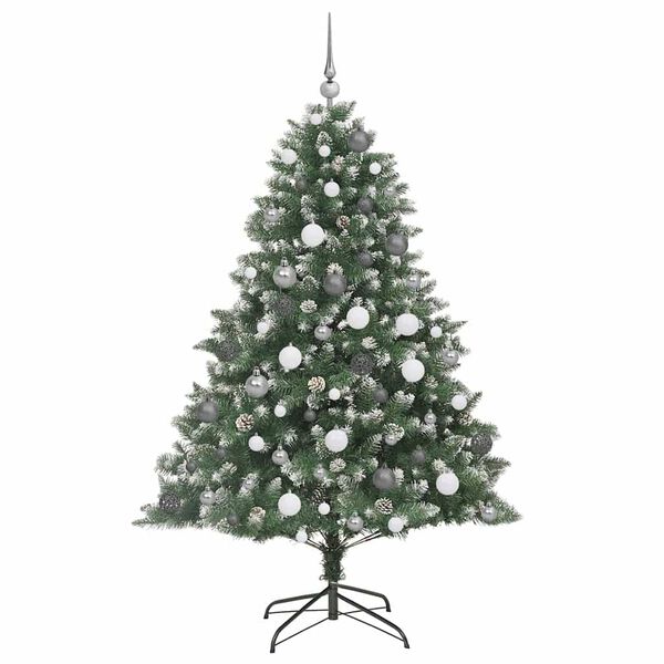 vidaXL &Aacute;rvore de Natal Artificial Verde 180 cm PVC, Pl&aacute;stico e A&ccedil;o