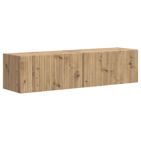 vidaXL Arm&aacute;rio de TV de Parede 2 pcs Carvalho Artesanal