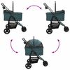 vidaXL Carrinho de Pet Dobrável Ajustável Verde 78 x 54 x 101 cm