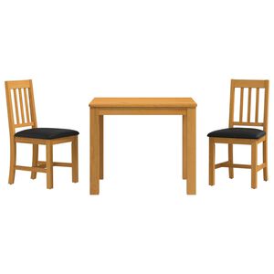 vidaXL Conjunto de sala de jantar 3 unid. Preto