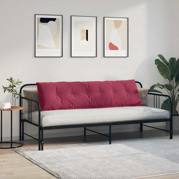 vidaXL Travesseiro para Costas Vinho Vermelho 180 x 50 cm