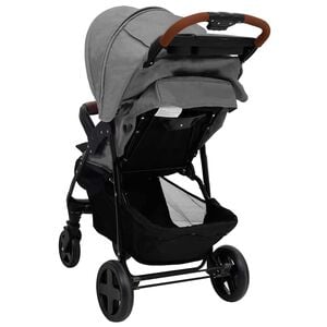vidaXL Carrinho de beb&eacute; 2-em-1 a&ccedil;o cinzento-claro