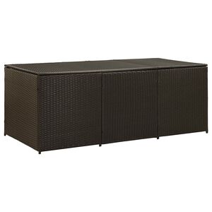 vidaXL Caixa de arruma&ccedil;&atilde;o para jardim 180x90x70 cm vime PE castanho