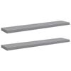 vidaXL Prateleiras de parede suspensas 2 pcs 120x23,5x3,8cm MDF cinza