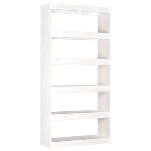 vidaXL Estante/divis&oacute;ria 80x30x167,4 cm madeira de pinho maci&ccedil;a branco