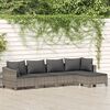 vidaXL 5 pcs conjunto lounge de jardim c/ almofadões vime PE cinzento