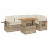 vidaXL 6 pcs conjunto de sof&aacute;s p/ jardim com almofad&otilde;es vime PE bege