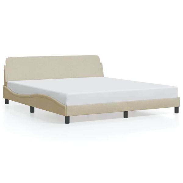 vidaXL Estrutura de cama Dover 180x200 cm tecido cor creme