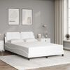vidaXL Estrutura de cama sem colch&atilde;o Zadar couro artificial 140x190 cm branco