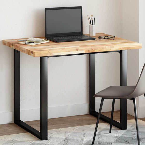 vidaXL Tampo de mesa retangular 100x80x4 cm madeira de acácia maciça