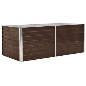 vidaXL Canteiro de jardim elevado 160x80x45cm a&ccedil;o galvanizado castanho