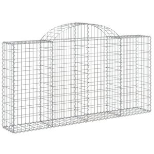 vidaXL Cesto gabi&atilde;o arqueado 200x30x100/120 cm ferro galvanizado