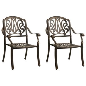 vidaXL Cadeiras de jardim 2 pcs alum&iacute;nio fundido bronze
