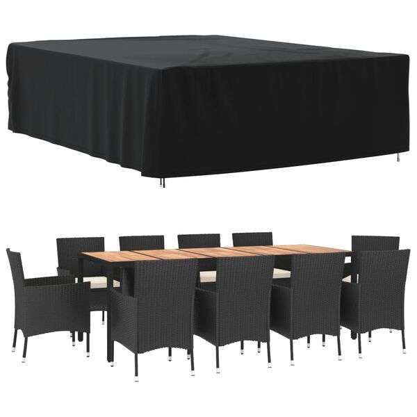 vidaXL Capas p/ mob&iacute;lia de jardim 2pcs 350x260x90 cm 420D oxford preto