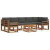 vidaXL Conjunto de Sof&aacute;s para Exterior 8 pcs Natural e Antracite