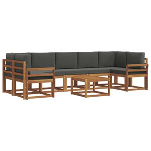 vidaXL Conjunto de Sof&aacute;s para Exterior 8 pcs Natural e Antracite