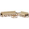 vidaXL Conjunto de Sof&aacute;s para Exterior 8 pcs Natural e Bege