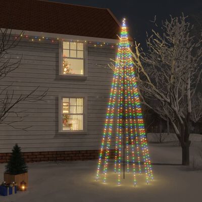 vidaXL Árvore de Natal com espigão 732 luzes LED 500 cm colorido