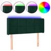 vidaXL Cabeceira cama c/ luzes LED veludo 83x16x78/88 cm verde-escuro