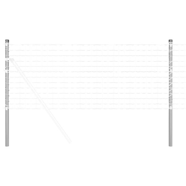 vidaXL Poste de Cerca 12 pcs Prateado 80 cm A&ccedil;o com Revestimento em P&oacute;