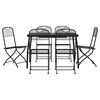 vidaXL 7 pcs conjunto de jantar para jardim rede de metal antracite